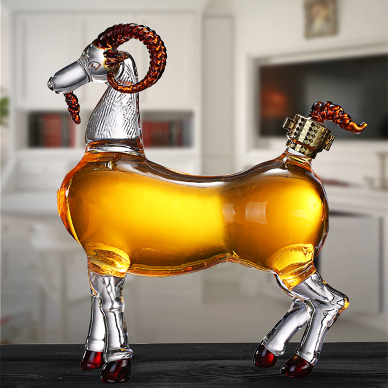 Carafe à Whisky Sculpturale 300 Ml - Forme Berger Allemand En Verre Borosilicate, Décoration Bar Originale Et Cadeau Pour Collectionneurs