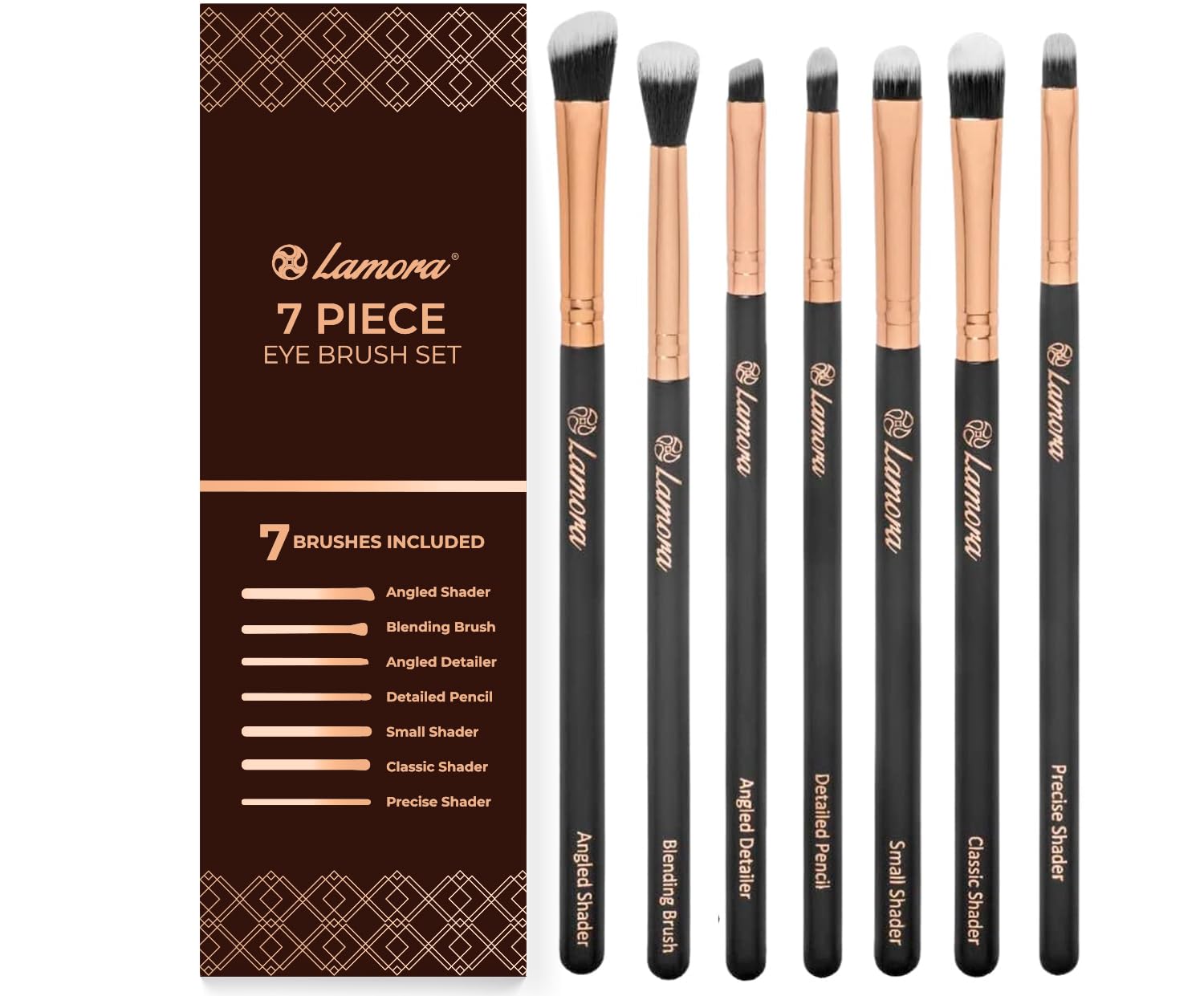 INGJIA Augenpinsel Set – 8-teiliges Makeup Pinselset, Schwarz, Für Lidschatten & Blending