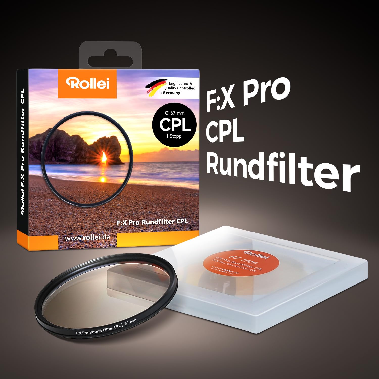 Rollei F:X Pro CPL Rundfilter 77 mm Polfilter mit hoher Farbtreue und Reflexionsfreiheit für Klare Lebendige Bilder Wetterfester Schraubfilter aus Premium-Glas für Kameraobjektive