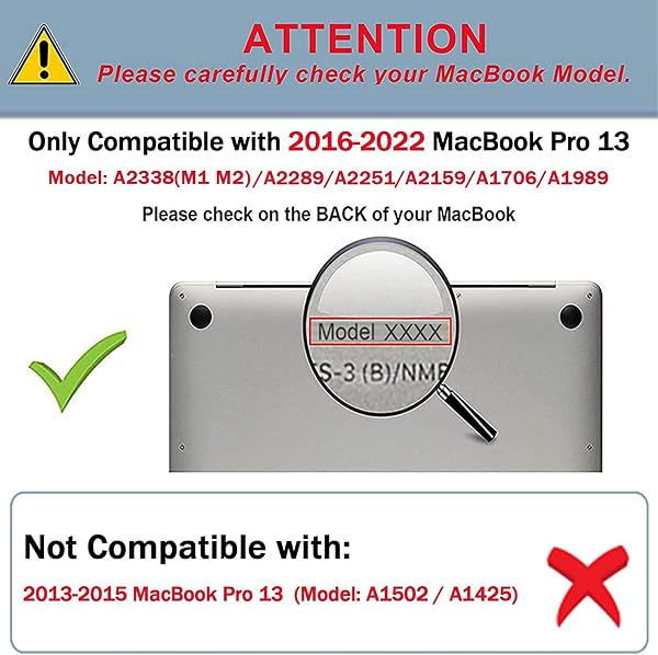 TECOOL Funda para MacBook Pro 13 Pulgadas 2016-2022 (M2 M1 A2338 A2289 A2251 A2159 A1989 A1706) con Touch Bar, Carcasa de Plástico Ultrafina y Cubierta del Teclado UE, Negro - 2