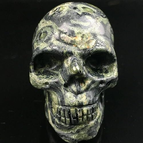 Miniatura 7 de TEAMWILL Calavera tallada de cristal de cuarzo de jaspe kambaba natural de 2 pulgadas para Halloween, regalo potente 1 unidad