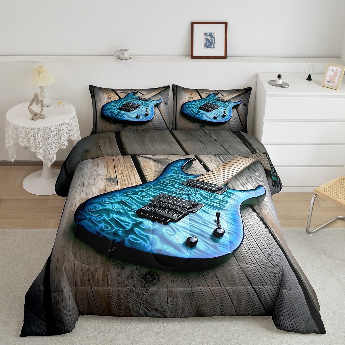 Manfei Flame Comforter Set Toddler Size 2 Pcs,Watercolor Tie Dye Bedding Set,Geometric Abstract Art Quilt Set for Child Bedroom,Duvet Insert,1 Pillowcase