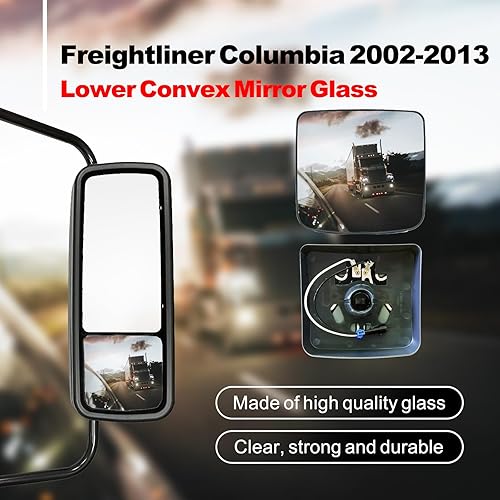 Miniatura 2 de SPLENDID Espejo de repuesto para Freightliner Columbia 2002-2013, Coronado 2001-2010, siglo 1996-2010, convexo, calentado, lado del conductorpasajero