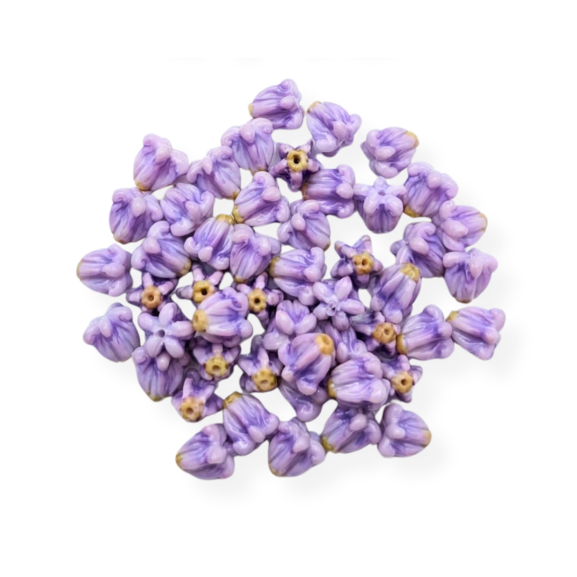 100 Stück Perlen in Kronenform mit Blumenmuster, Farbverlauf, Violett, Schmuckherstellung, mittelgroß, 14 mm