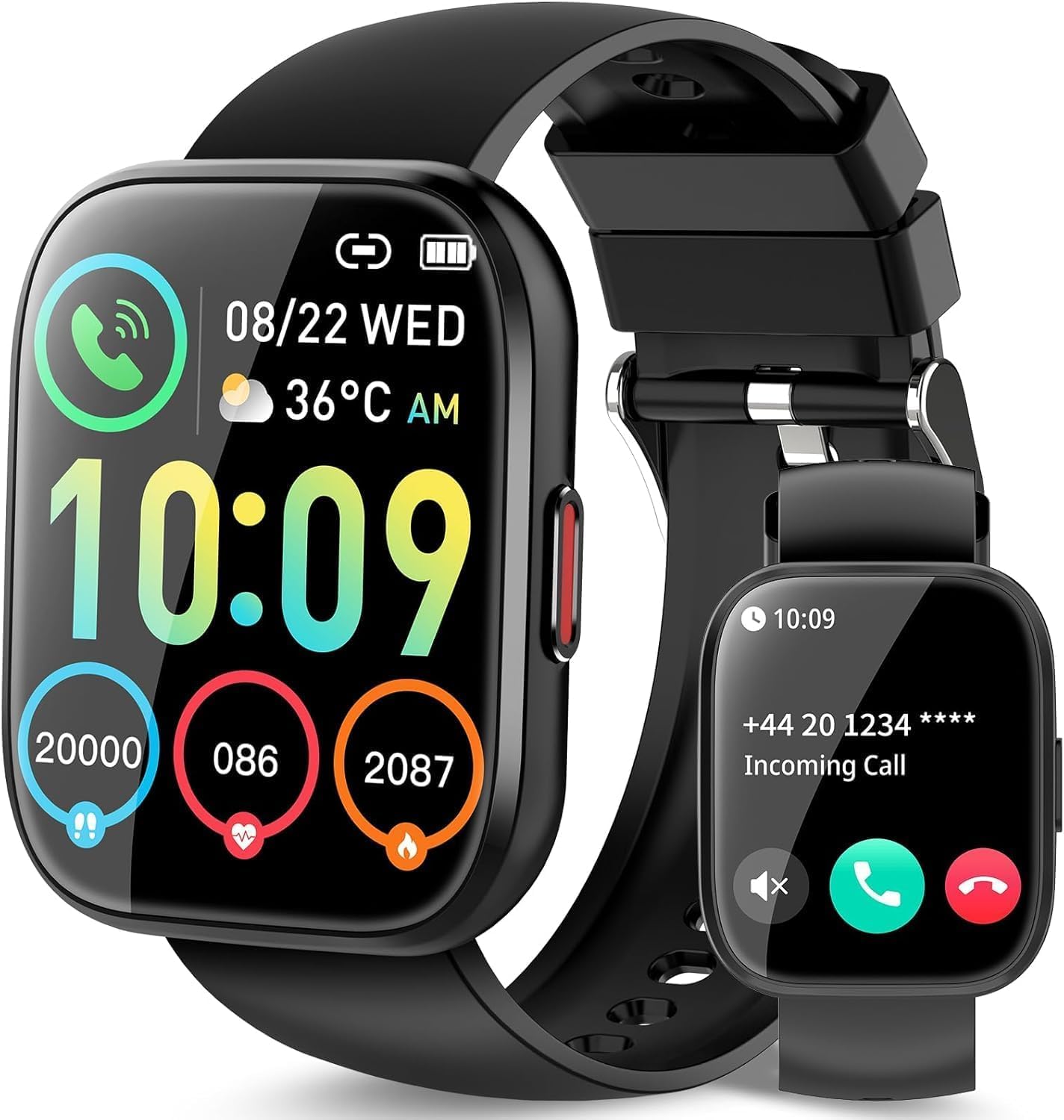 Smart Watch, Fitness Tracker with Dail Calls Speaker, 1.85" TFT-Touch Screen Smartwatch, 112 Sport Modes Activity Tracker with Heart Rate Monitor, IP68 Waterproof, Pedometer Watch for Women Men