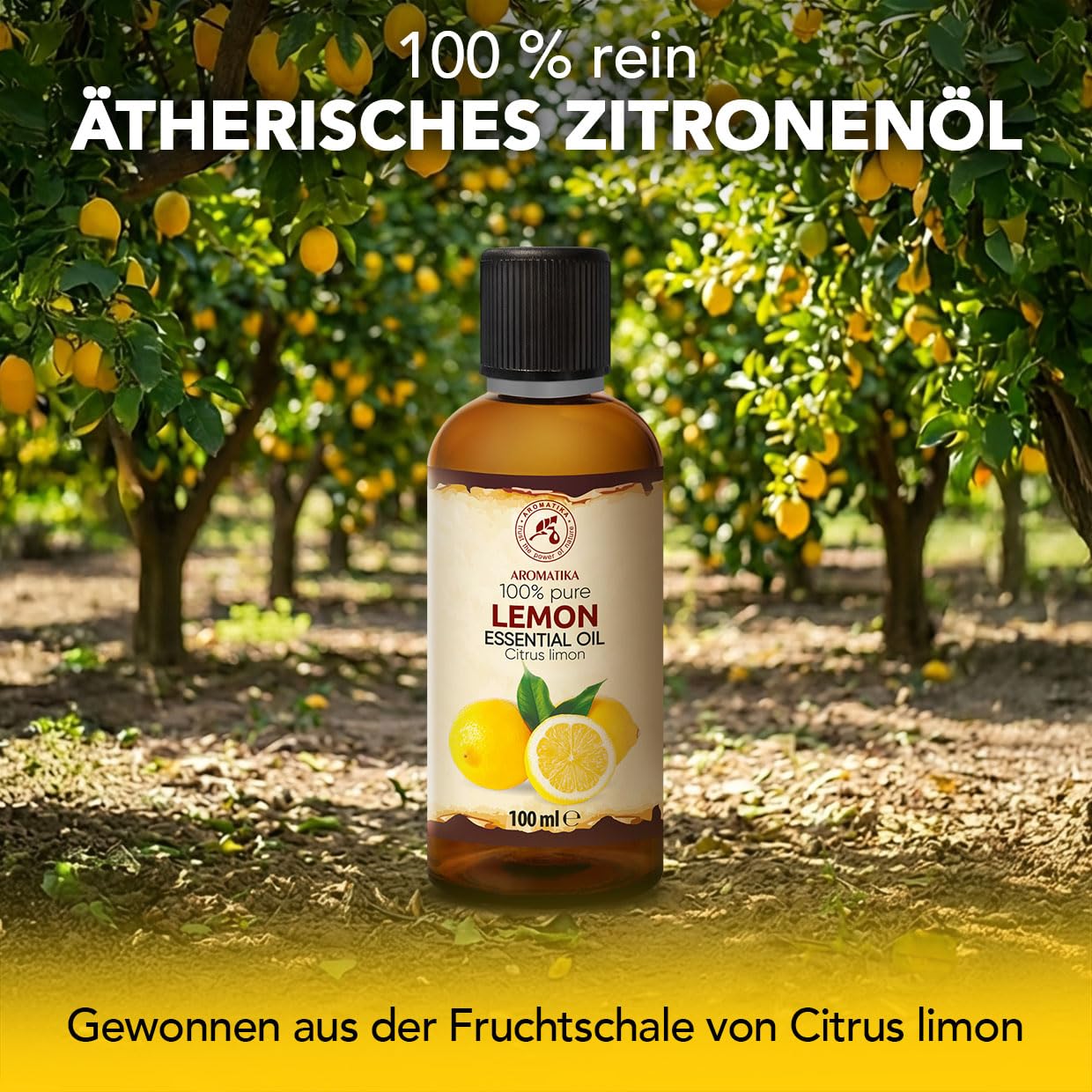 Ätherisches Zitronenöl 2x100 ml - Citrus Limon - Reines Ätherisches Öl - für Diffusers und Duftlampen - Zitrus Duft - Aromakerze - Seife - Lufterfrischer - Aromatherapie