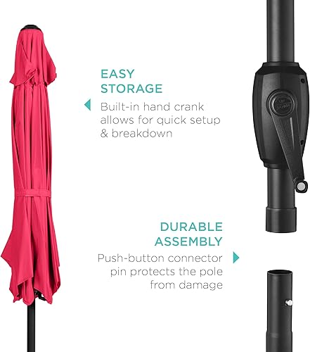 Vista 125 de Best Choice Products - Paraguas redondo para exteriores de alta resistencia (7.5 pies).
