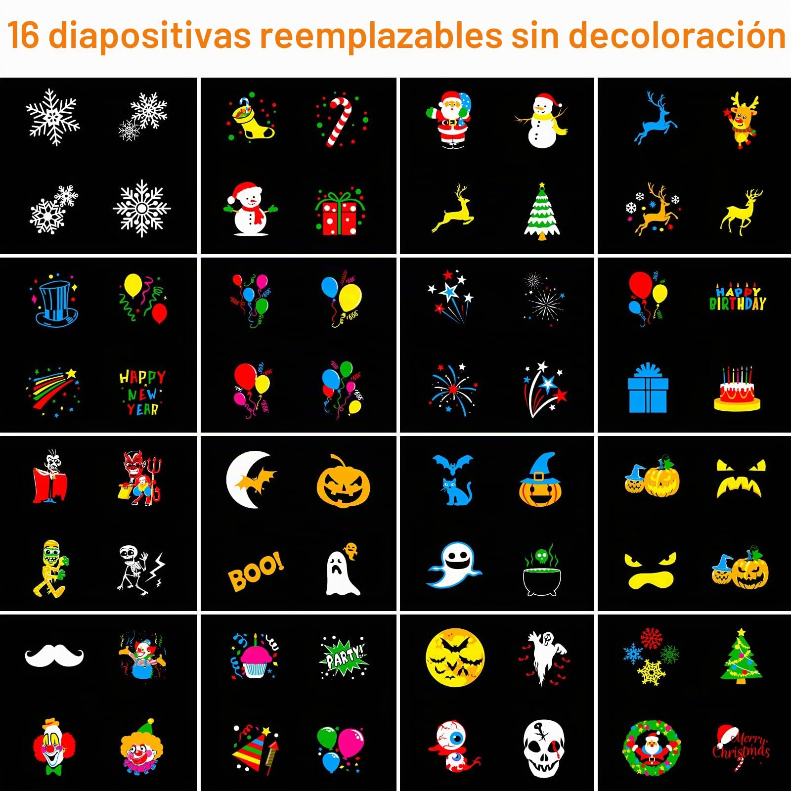 Decoración Navidad,Segotendy 64 Patrones Proyector Navidad Exterior,Proyector Luce Halloween Navidad,Impermeable con Control Remoto y Temporizador para Fiesta Cumpleaños Cotillon Nochevieja,Regalo