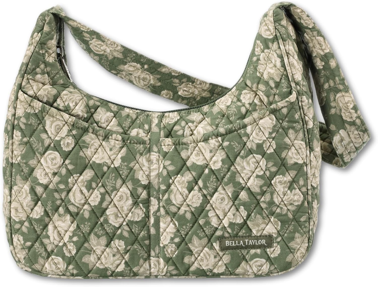 Bella Taylor Blakely - Hobo Shoulder Bag for Women - Lightweight Quilted Fabric Purse with Pockets