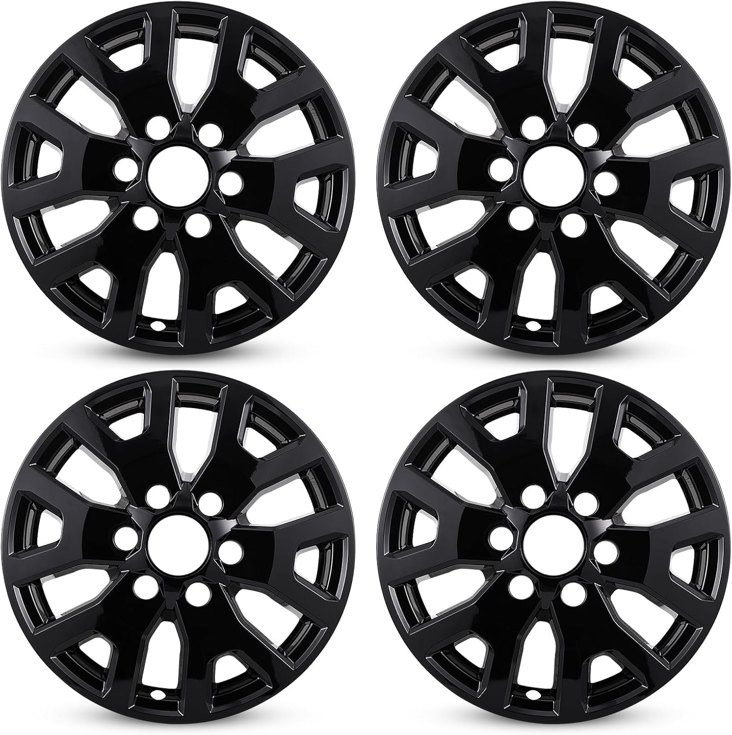 Wheel Skins Compatible with Toyota Tacoma 2024-2025; Glossy Black Wheel Covers; Set of 4 Packs；17-inch