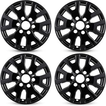 Wheel Skins Compatible with Toyota Tacoma 2024-2025; Glossy Black Wheel Covers; Set of 4 Packs;17-inch