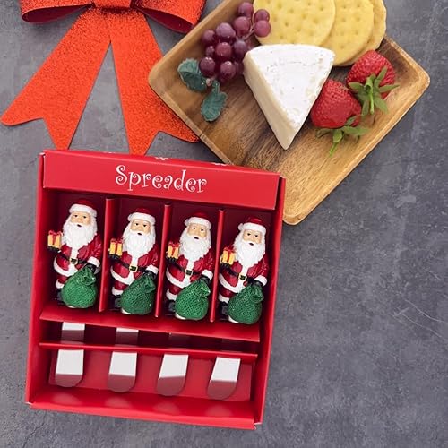 Miniatura 9 de UP ware 4 piezas pintadas a mano mango de resina con hoja de acero inoxidable esparcidor de queso cuchillos esparcidores de mantequilla (cajas de