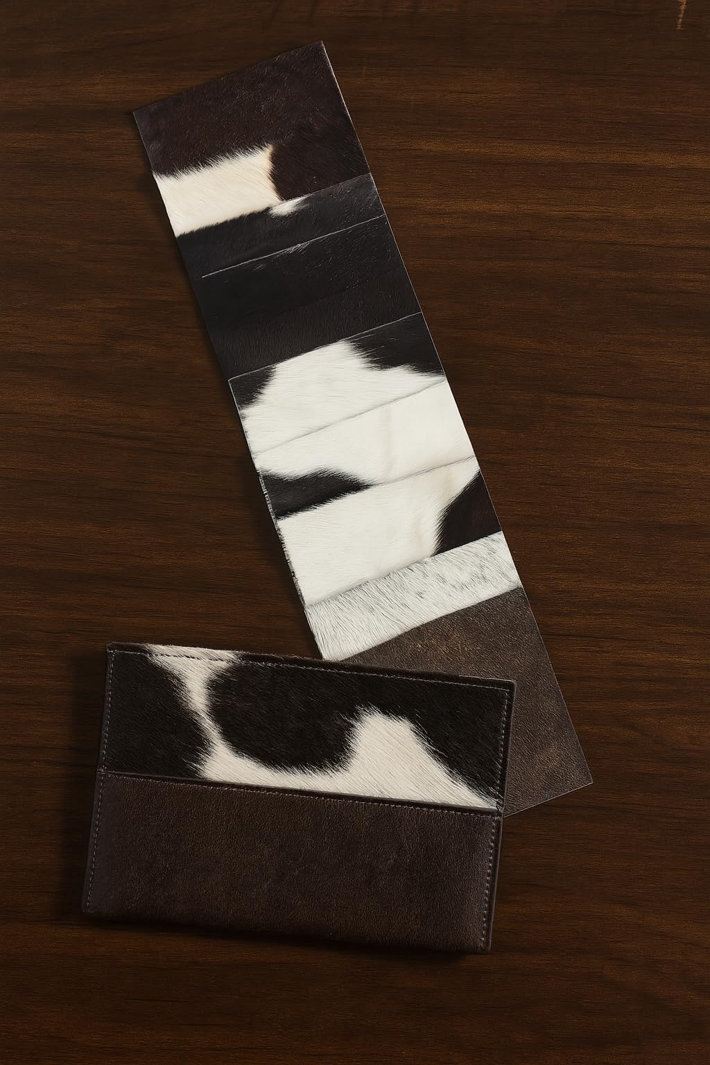 Echtes Rindsleder, natürliche gemischte Farben, dekorative Haar-On-Hide-Quadrate, 61 x 30,5 cm, 2 Stück (schwarz)
