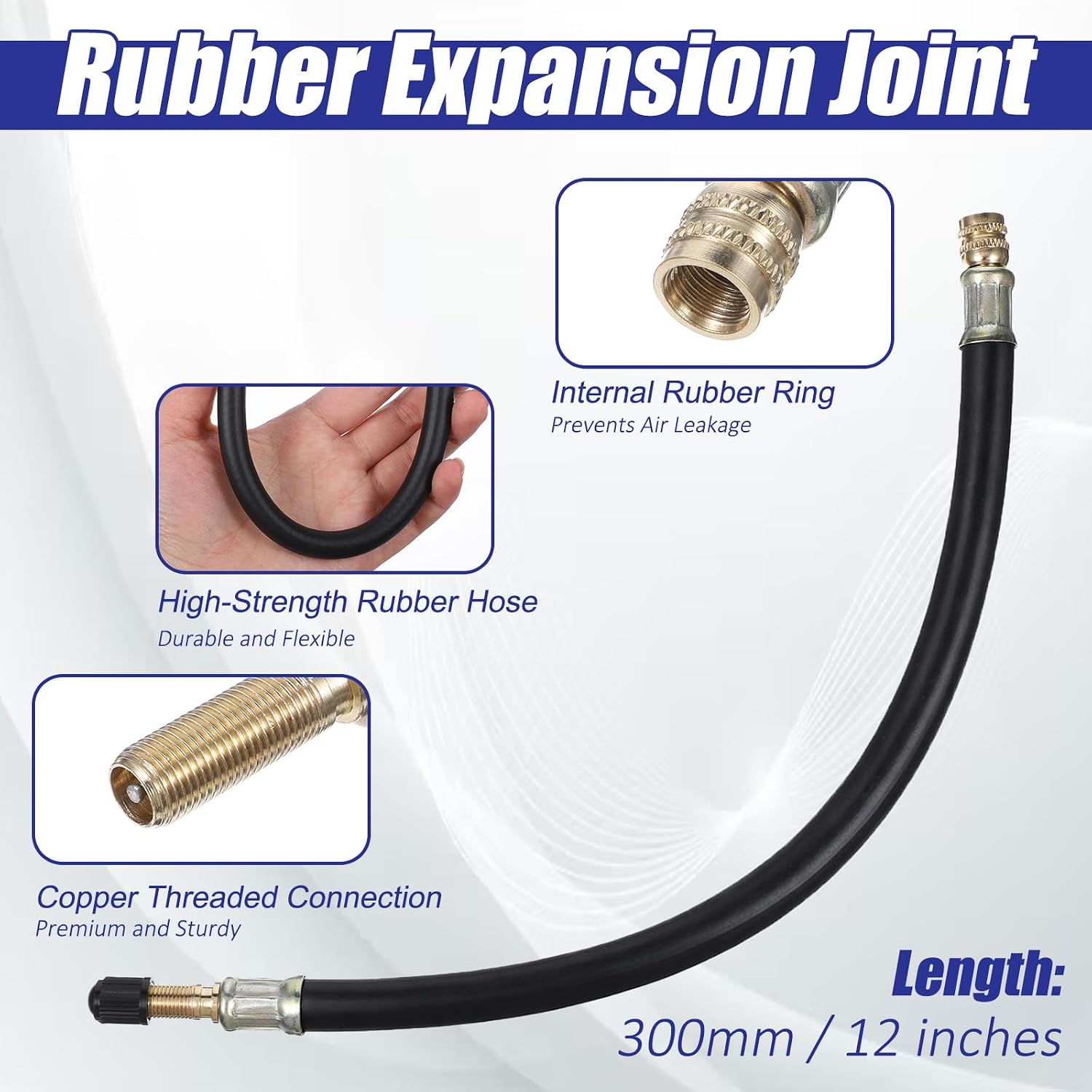 Tire Valve Extension, 2 PCS 12 Inch Flexible Tires Valves Extender 3 PCS Brass Multi Degree Tire Valves Stem Extension Adaptor Compatible for Cars Truck Motorcycle Bike Scooter Includes 4 Valve Caps
