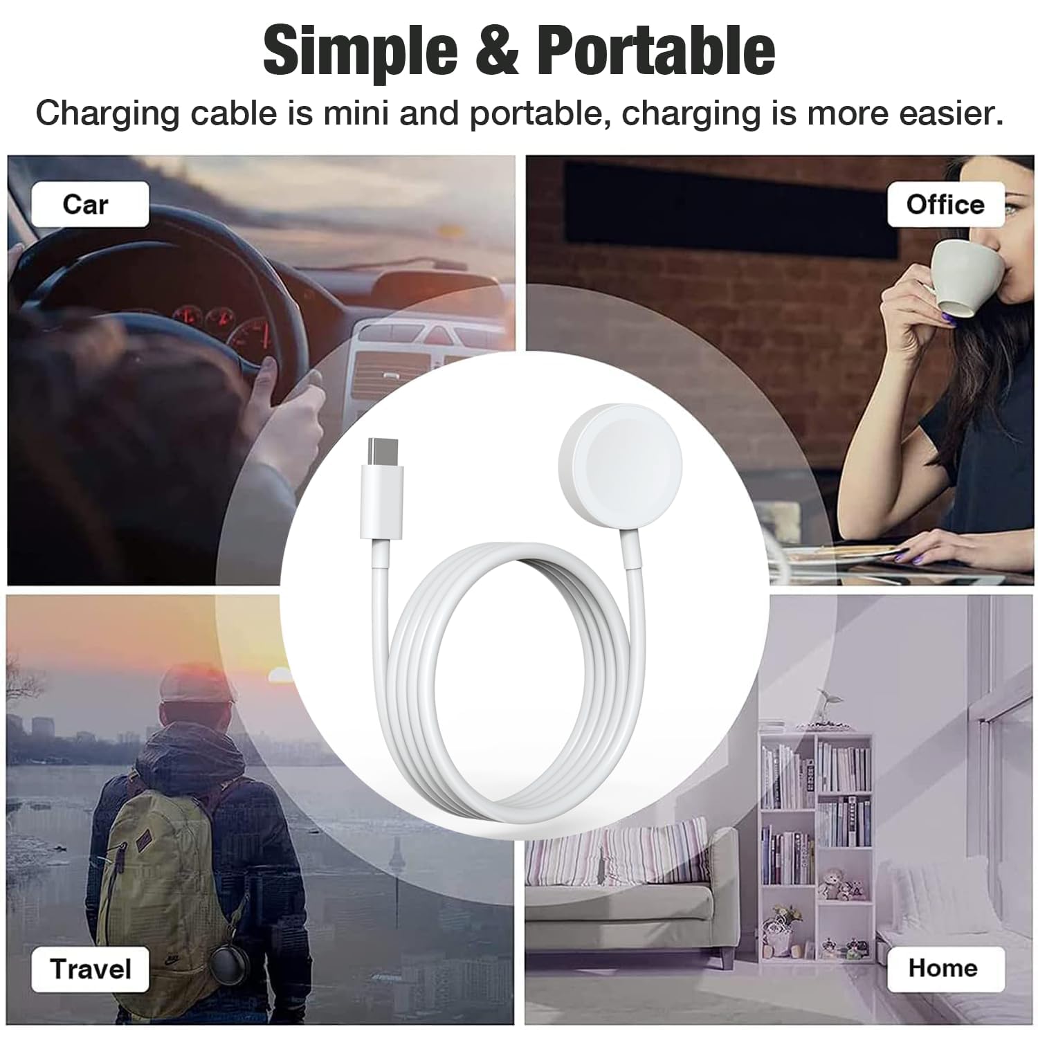 Apple Watch Charger, Fast Magnetic Wireless USB C Charger for iwatch, 1m Portable Type C Charging Cable for Watch Compatible with Apple Watch Series 9/8/7/6/5/4/3/2/1/Ultra 2/SE — Amazon image 7