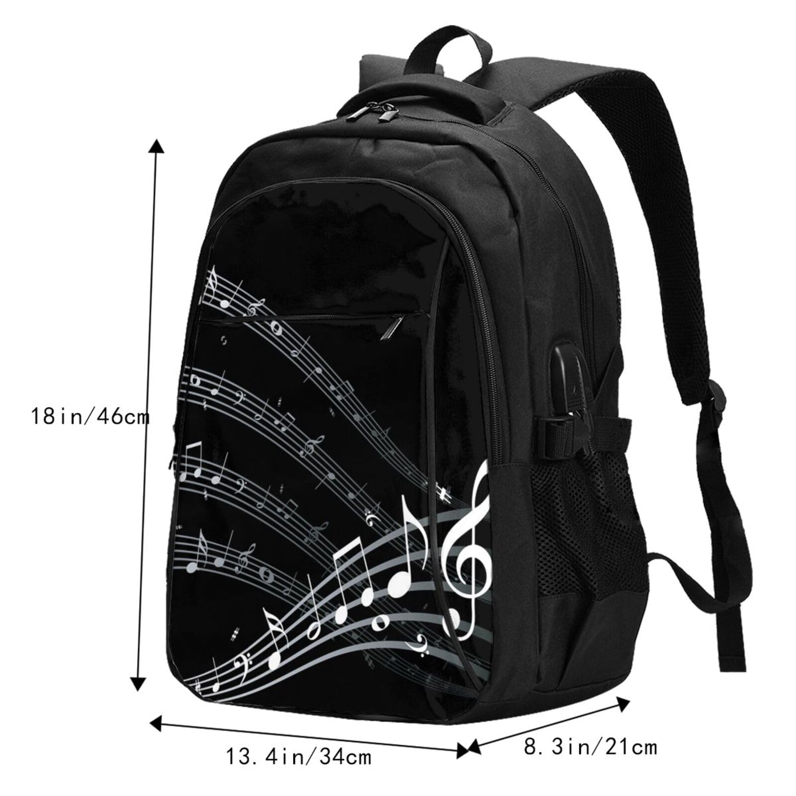 InOmak Musikalische Note, Reiserucksack, Freizeitrucksack, Schulrucksack, Laptop-Rucksack für Damen und Herren