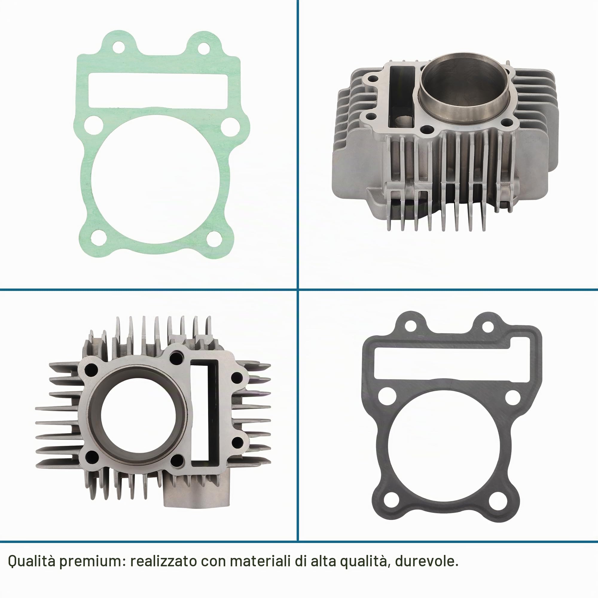GOOFIT - Kit completo di rivestimenti cilindrici da 60 mm, testa cilindri, anelli di pistone e guarnizioni di ricambio per motore YX160 YinXiang 160 cc, moto da enduro, Pit bike, Monkey, ATV, Quad
