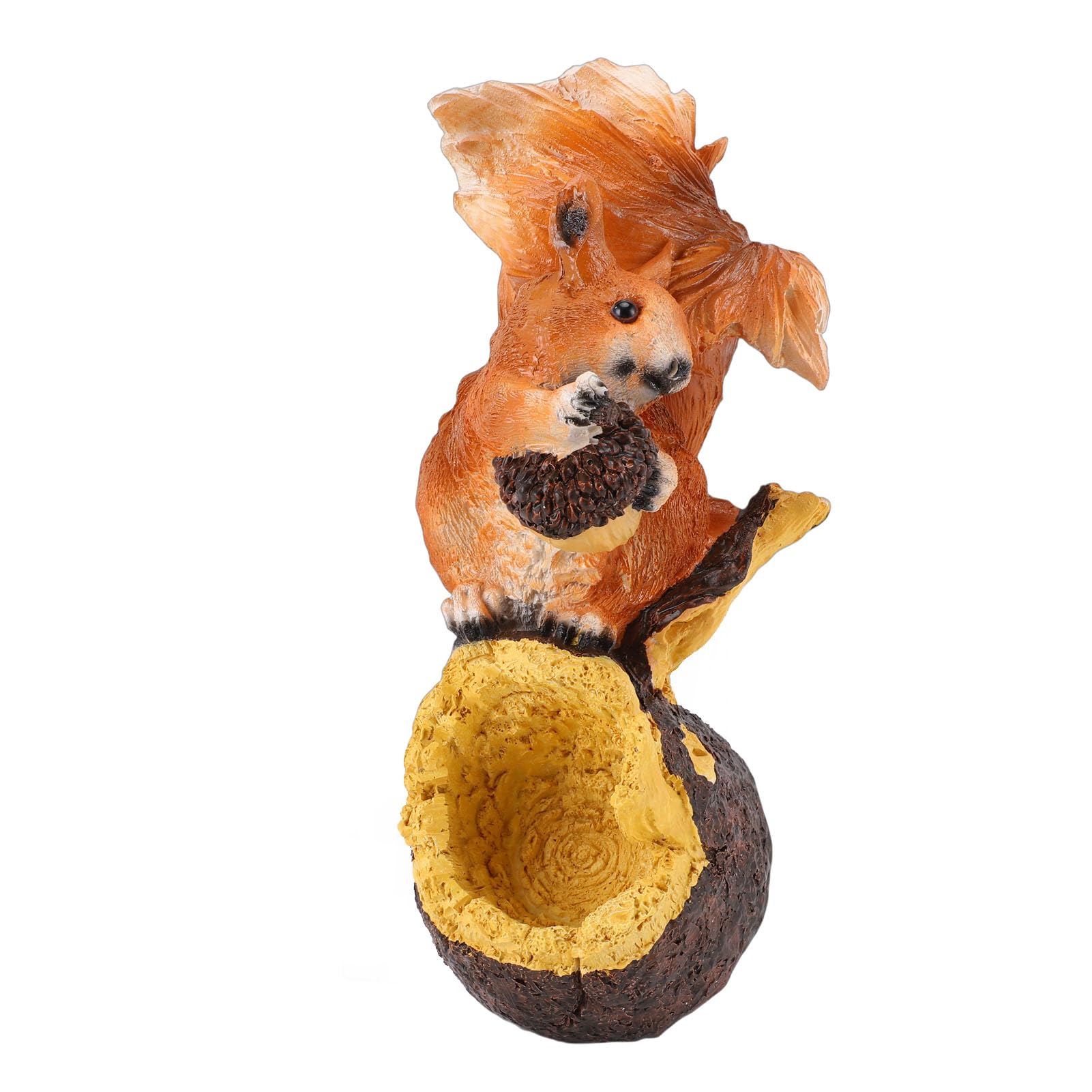 Statue D'écureuil, Sculpture Réaliste en Résine, pour Décoration de Cour Extérieure, Cadeau, Résine, 12,2x5,31x5,12 Pouces