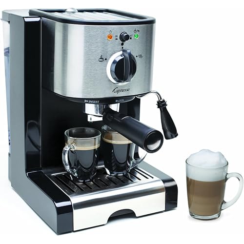 Capresso 116.04 Pump Espresso and Cappuccino Machine EC100, Black and Stainless, 46 oz
