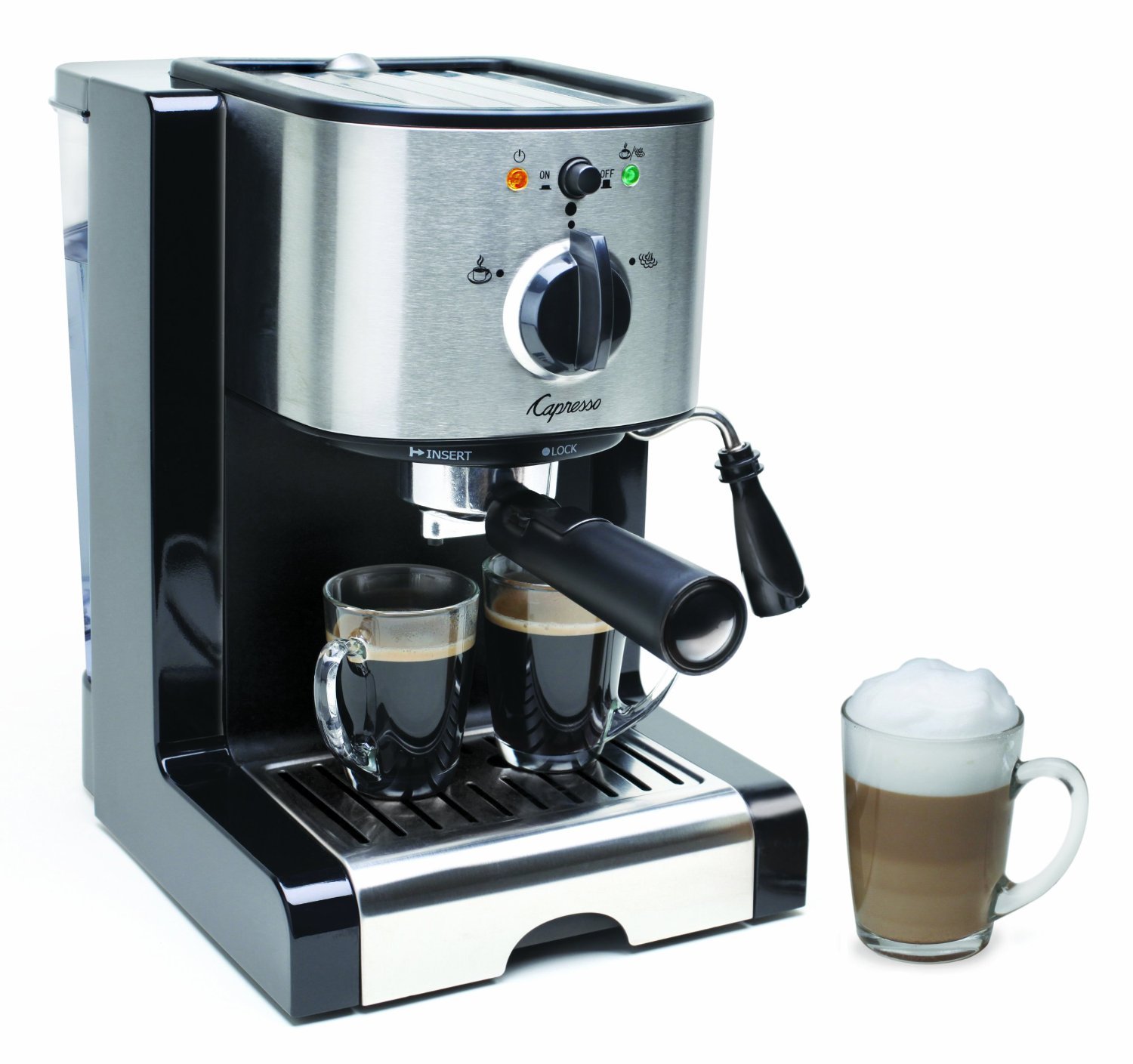 Capresso 116 04 Pump Espresso and Cappuccino Machine EC100 Black and Stainless 46 oz