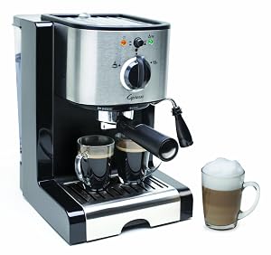 Capresso 116 04 Pump Espresso and Cappuccino Machine EC100 Black and Stainless 46 oz