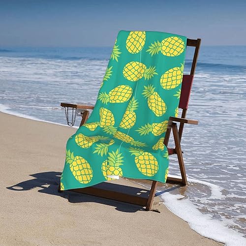 Miniatura 5 de Divertidas toallas de playa de piña de secado rápido, de microfibra, suave y absorbente, toalla de baño de viaje al aire libre, toalla de playa de
