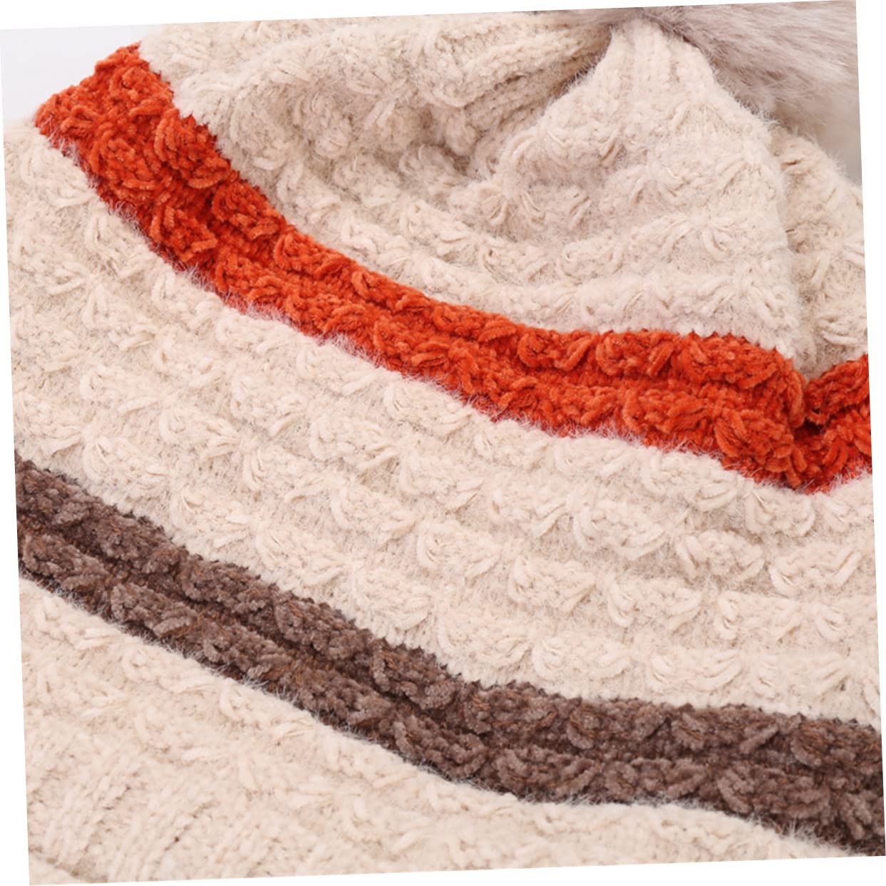 SHERCHPRY 2piezas Gorro De Lana para Mujer Pompones Decorativos Gorro De Esquí Cálido y Cómodo Diseño De Punto Elástico para Actividades Al Aire Invierno Beige