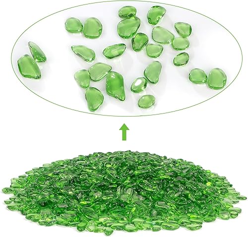 Miniatura 3 de LazyGa Piedras verdes de cristal de mar de 2.2 lbs2.2 libras pequeñas piedras de cristal de fuego, piedras preciosas artificiales decorativas