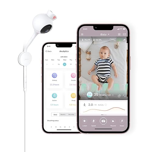 iBaby Monitor de respiración inteligente para bebés: con cámara y audio, seguimiento de la respiración, el sueño y el movimiento. Monitor de bebé i2