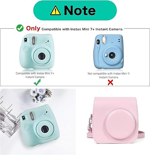 Miniatura 9 de MOSISO Funda para cámara compatible con cámara instantánea Instax Mini 7+, funda protectora de piel sintética, bolsa de almacenamiento con correa de