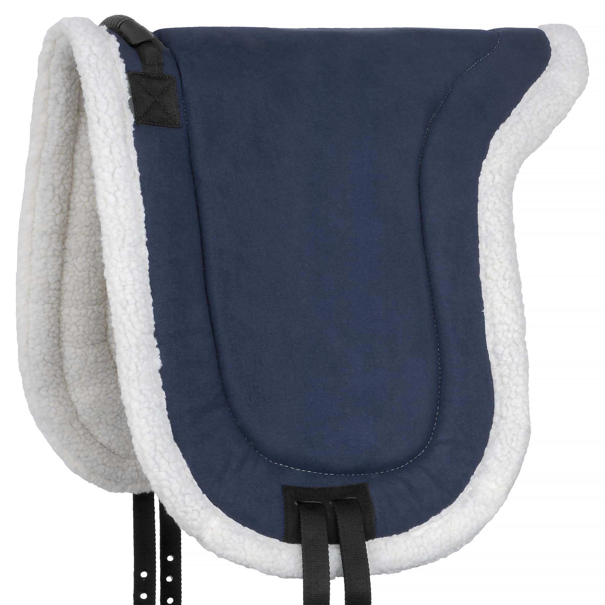 Start Fun Reitpad mit Haltegriff – Bareback Pad für Reiten ohne Sattel – Reitkissen mit Steigbügelriemen – rutschfest & bequem – für Anfänger, Kinder & Freizeit (Dunkelblau, Full (Warmblut))
