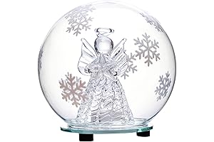 Christmas Angel Figurine with LED Snow Globe