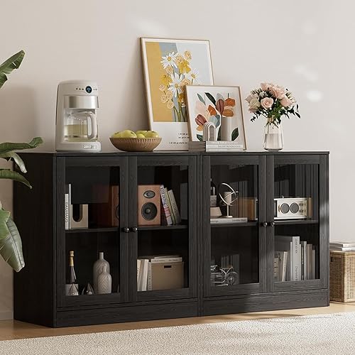 Miniatura 16 de TUSY Armario modular de almacenamiento de 31.5 pulgadas, 4 estilos, moderno juego de soporte de TV para sala de estar, aparador con cajón, armarios
