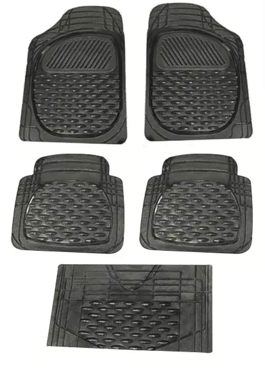 HUUSO Smoke Black Car Floor/Foot Mats (Set of 5) for Ford New Figo