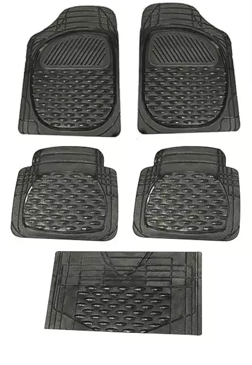 HUUSO Smoke Black Car Floor/Foot Mats (Set of 5) for Ford New Figo