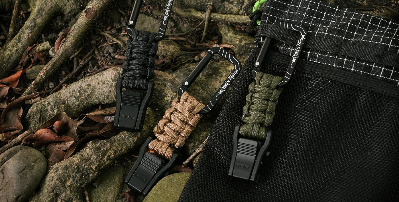 Bitplay Base550 - Mosquetón paracord de liberación rápida para aventuras al aire libre, camping, senderismo, gimnasio, hamacas, llaveros y otros artículos utilitarios