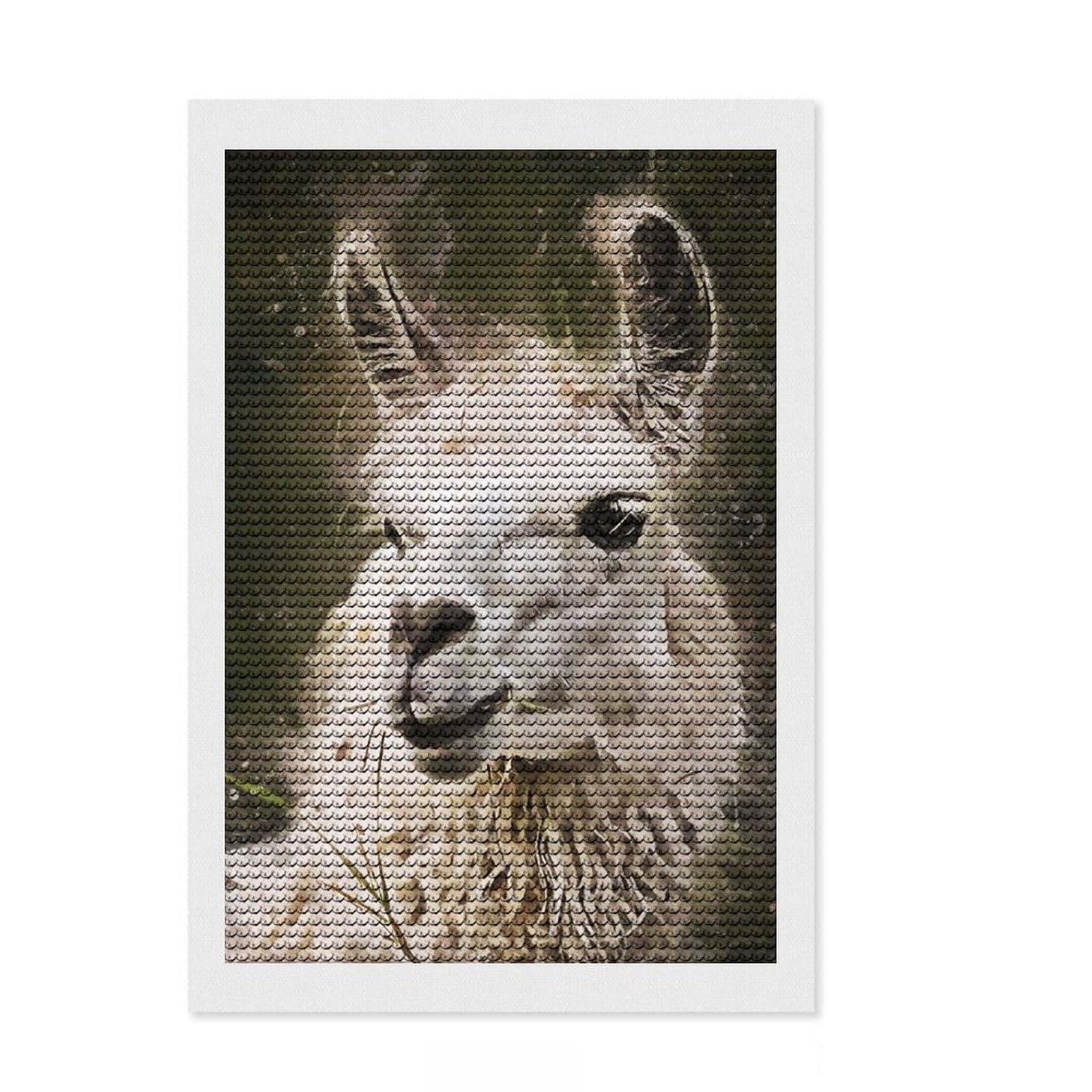 Junmoney Splatter White Llama Diamond Style Art Kit 8"x12", Christmas Gift, for Family Craft Time, Vintage Style Decor, Creative Gift Idea
