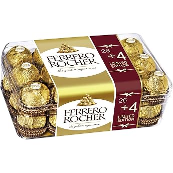 Ferrero Rocher 26 + 4 Value Pack 375 g - Crispy Creamy Nut Praline Specialty - For Gift or Enjoy