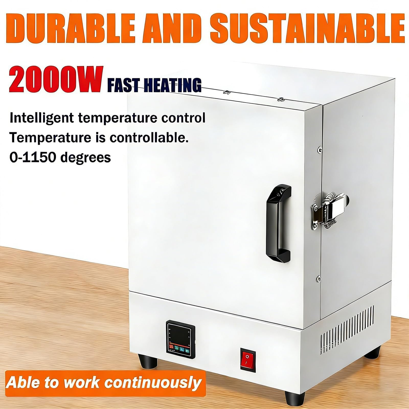 2000W Horno Mufla Desgasificación, Horno Digital Fibra Cerámica, Horno Alta Temperatura Laboratorio Cerrado, Colado A Cera Perdida, Recocido Metales Y Trabajos Tratamiento Térmico En Laboratorio