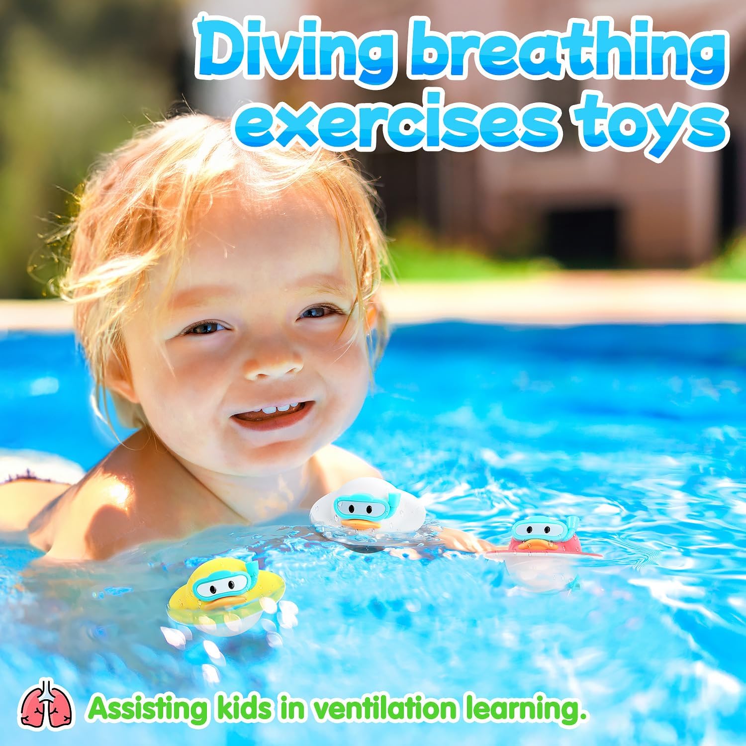 WeeHomm Pool Diving Toys for Kids, 14 PCS Swimming Pool Diving Rings, Summer Dive Sticks with Float Toys for Kids 4-8 8-12, Sea Animals Sinking Games for Teens, with Seahorse/Fish/Turtles/Ducks image 3