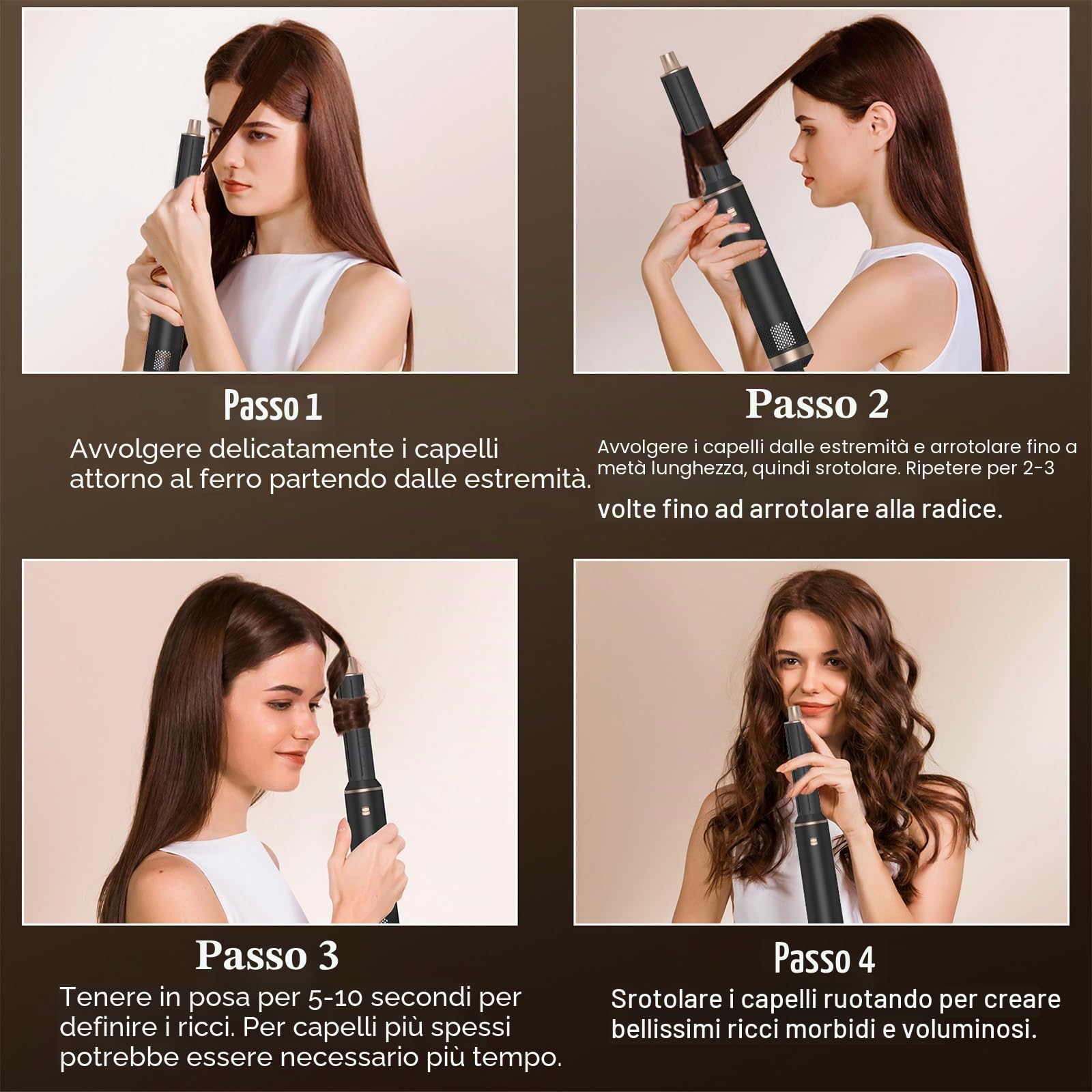 Spazzola Asciugacapelli, 5 in1 Air Styler & Spazzola ad Aria Calda, Capelli con 3 Temperature&3 Velocità, Spazzola per Capelli per Asciugare, Volumizzare, Lisciare