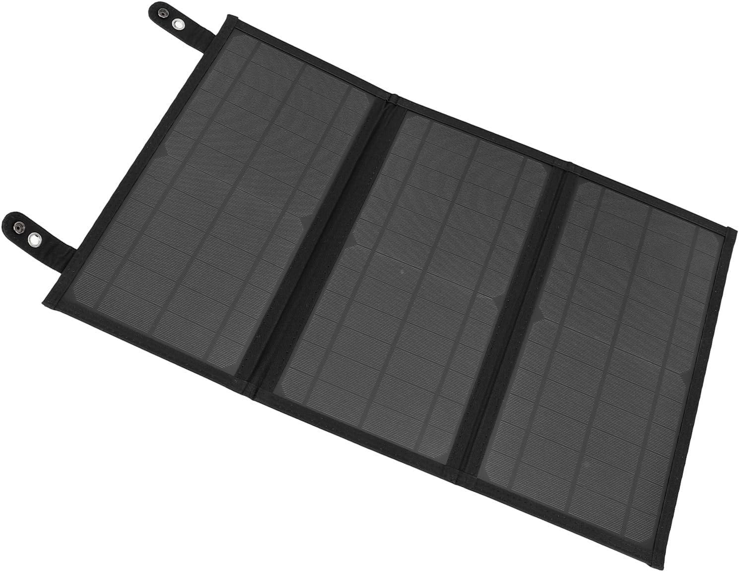 30W 18V Solar Panel Charger, Fast Charging, Foldable Solar Panel for Cell Phone Tablet, Lightweight, QC3.0, 8 Connectors, 3 Outlets (Black)