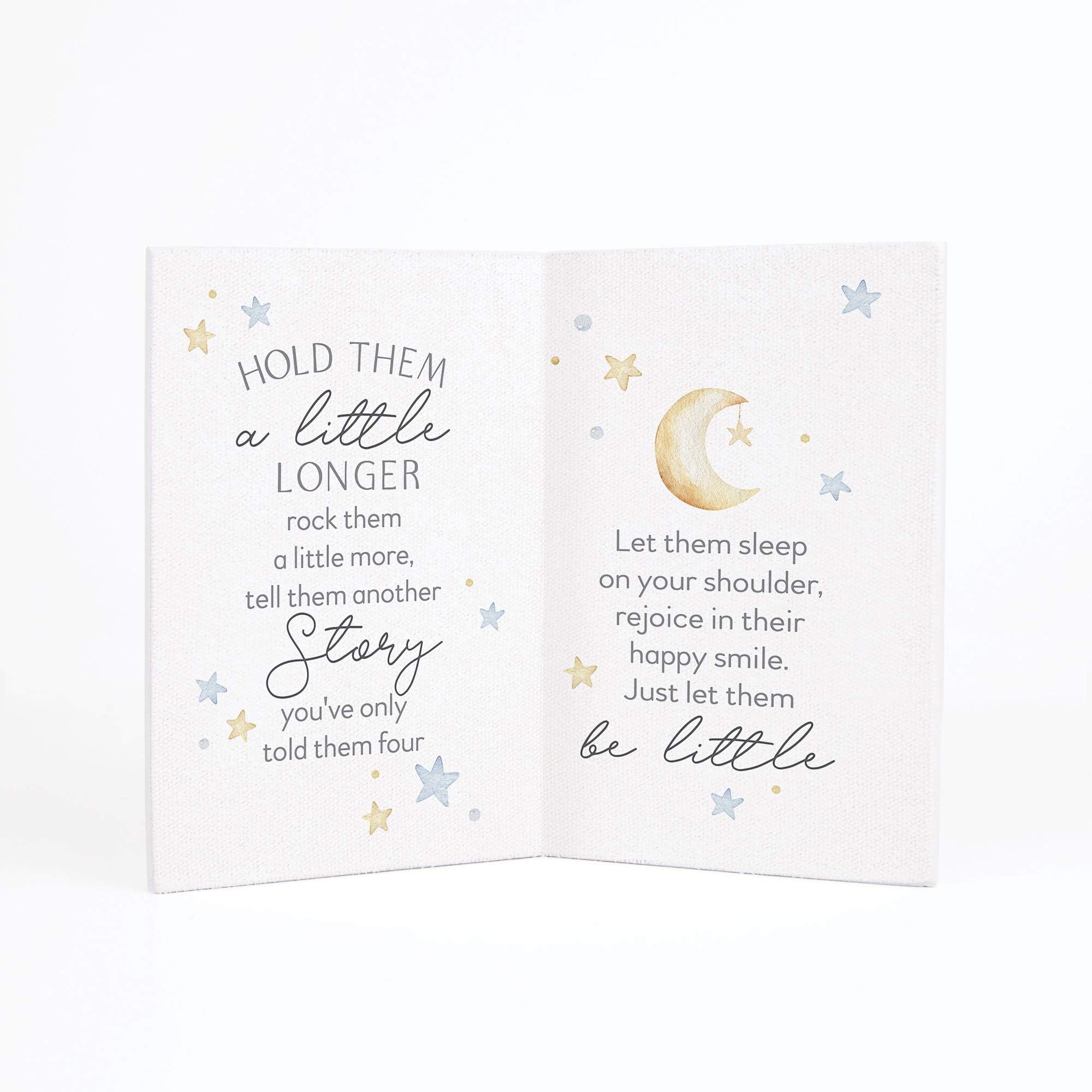 P. Graham Dunn Let Be Little Classic White 7.875 x 6 Wood and Canvas Tabletop Folding Sign