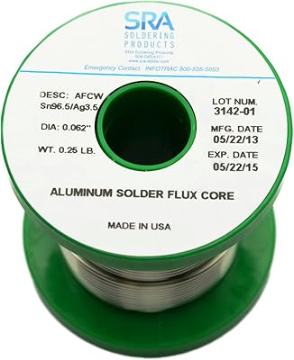 Aluminum Solder Wire 96.5 Sn3.5Ag .062 Flux Core