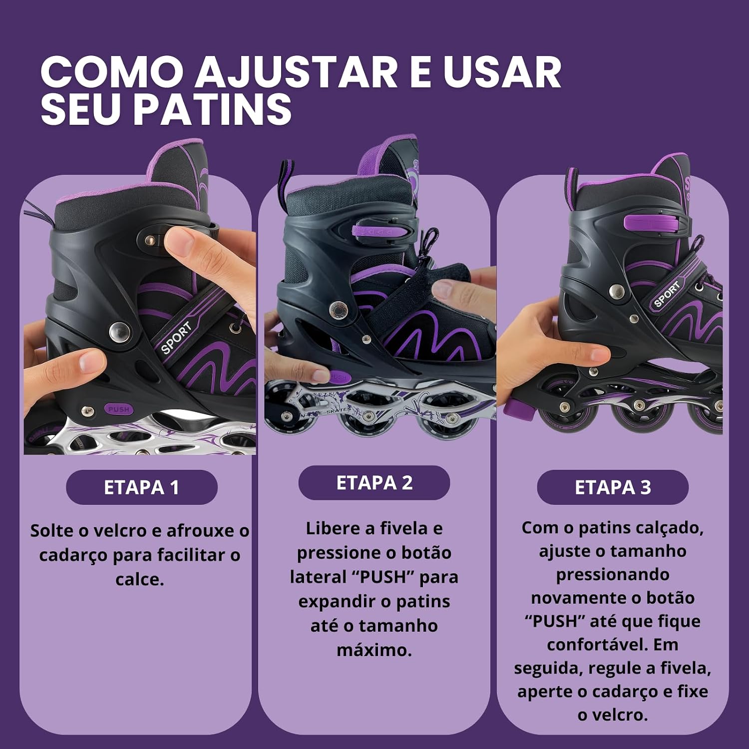 Patins Roller Inline 4 Rodas Skates Ajustavél com Rodas Iluminadas Jovens e Adultos, Para iniciantes, Adequado para uso Interno e Externo Roller Quad Patins Roller Inline 4 Rodas Skates Ajustavél com Rodas Iluminadas Jovens e Adultos, Para iniciantes, Adequado para uso Interno e Externo Roller Quad