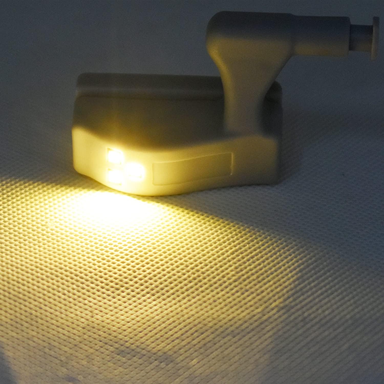 12Pcs Universal Cabinet Cupboard Hinge LED Light Sensor Light for Modern Kitchen Home Lamp-Warm White with Battery