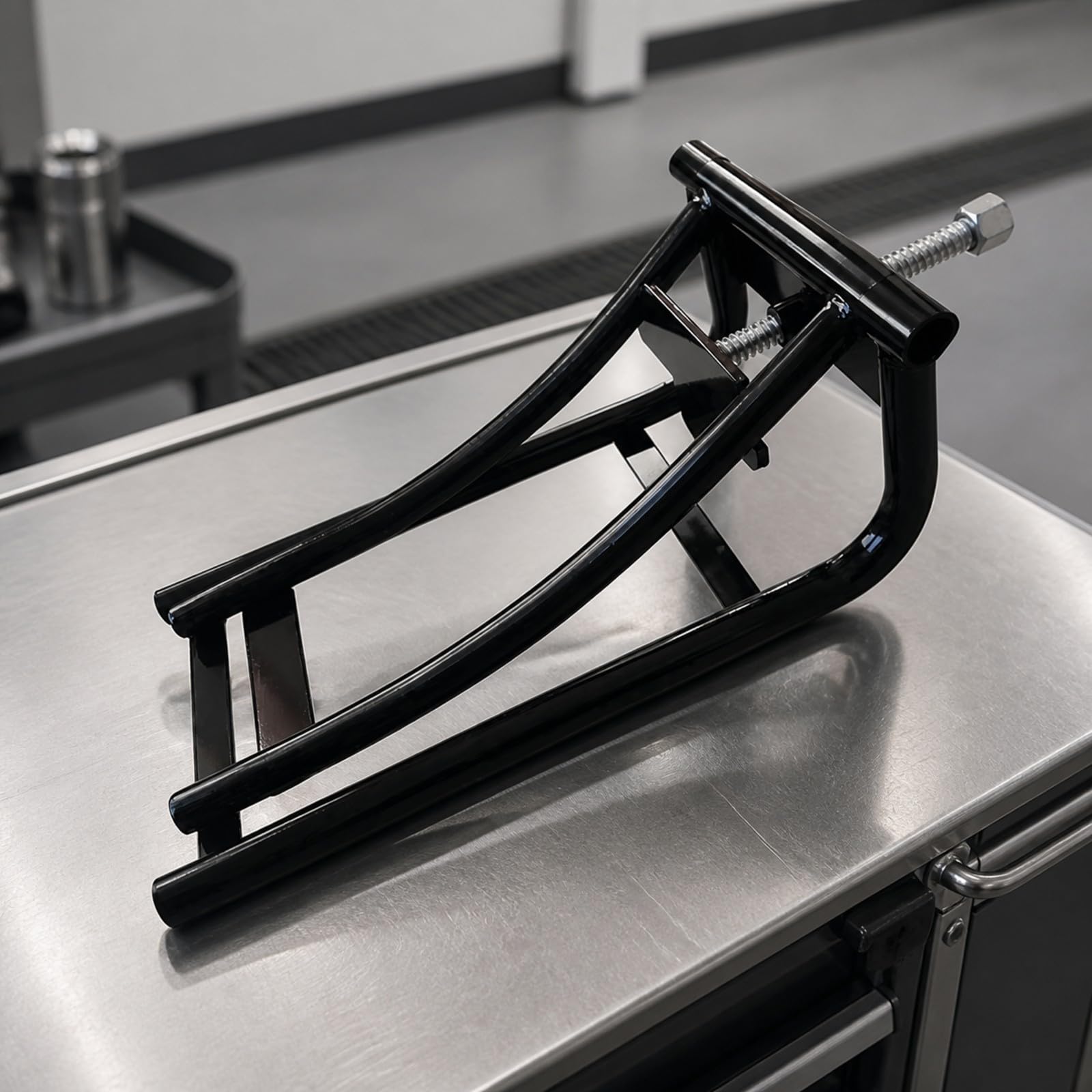 F Fityle Elevador Ruedas Eje Pasante Ajustable Herramienta Elevación Ruedas Metal Negro Resistente para Mecánicos, Talleres