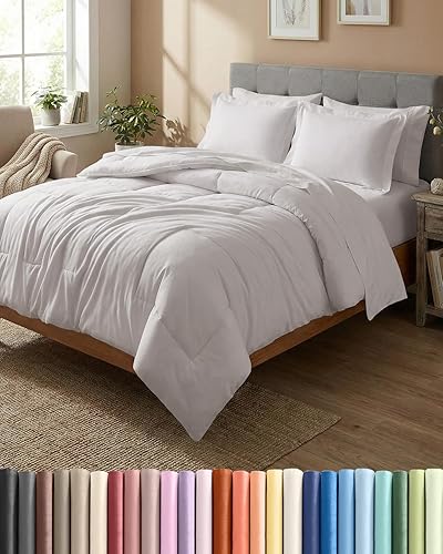 Miniatura 53 de Juego de edredón de tamaño Queen - Juego de cama de 3 piezas para todas las estaciones - 1 edredón suave acolchado con cintas en las esquinas y 2