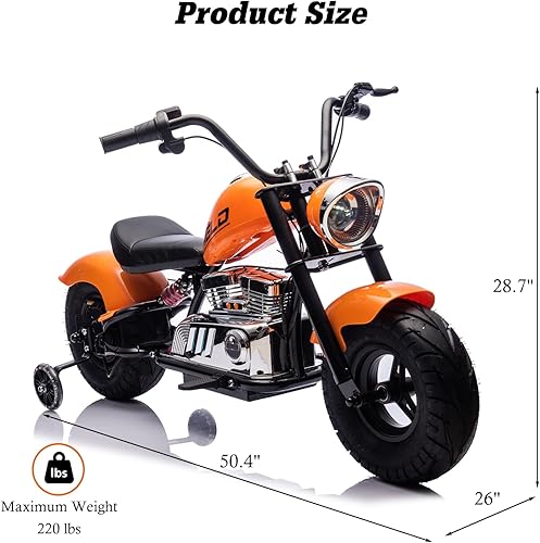 Miniatura 8 de Motocicleta eléctrica de 36 V, motocicleta eléctrica de 360 W, 3 velocidades de hasta 15.5 MPH, moto de cross eléctrica para niños mayores de 14