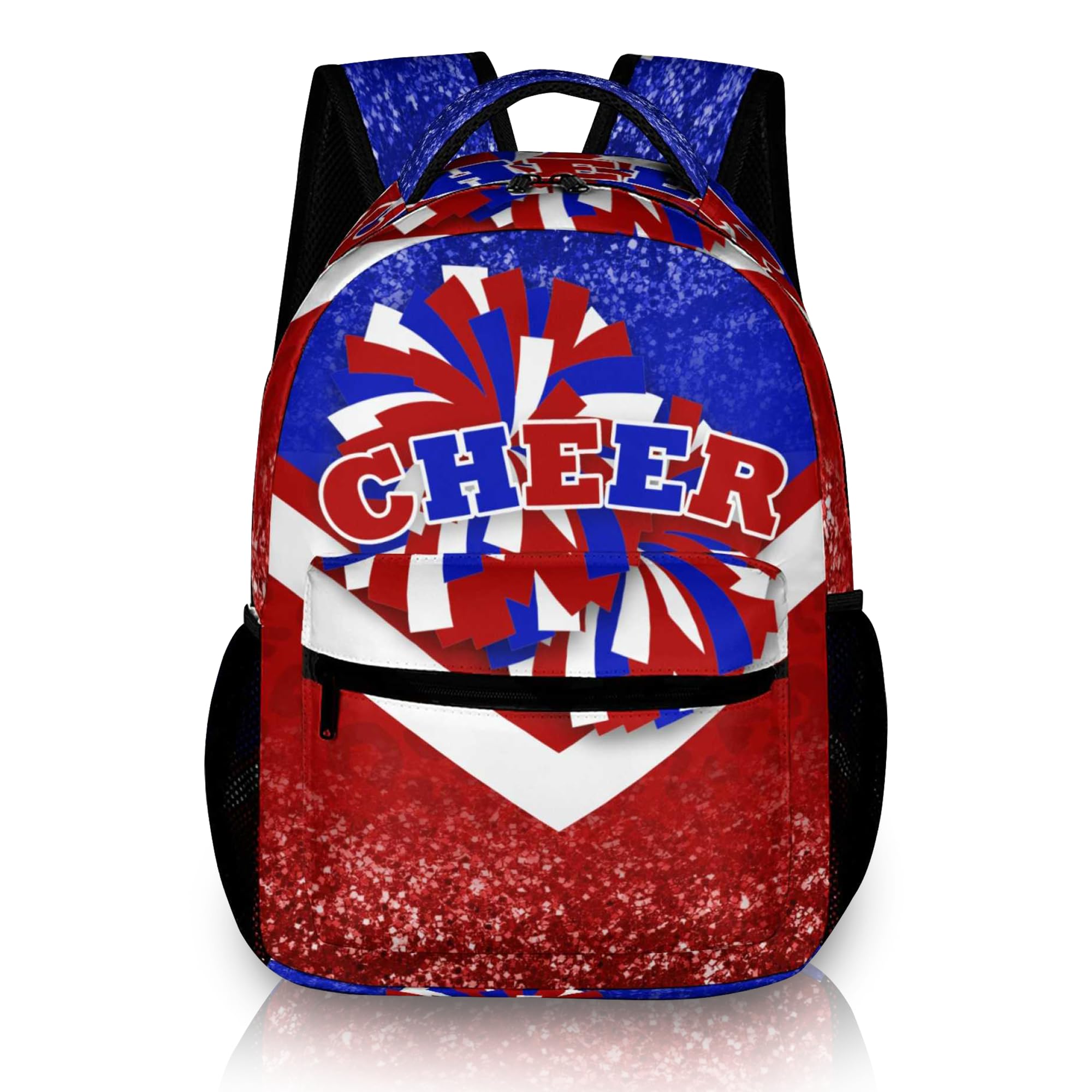 HJKLONE Cheer Backpack for Cheerleaders, Cheerleader Backpack for Women, Cheerleading Gifts for Teams (Blue&Red)